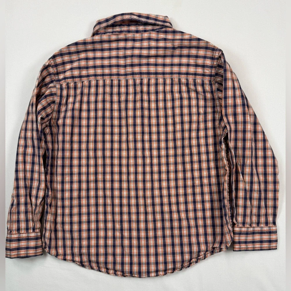 VINTAGE GYMBOREE Boys Y2K Trailblazer Plaid Button Down‎ Shirt Large 5 Rustic